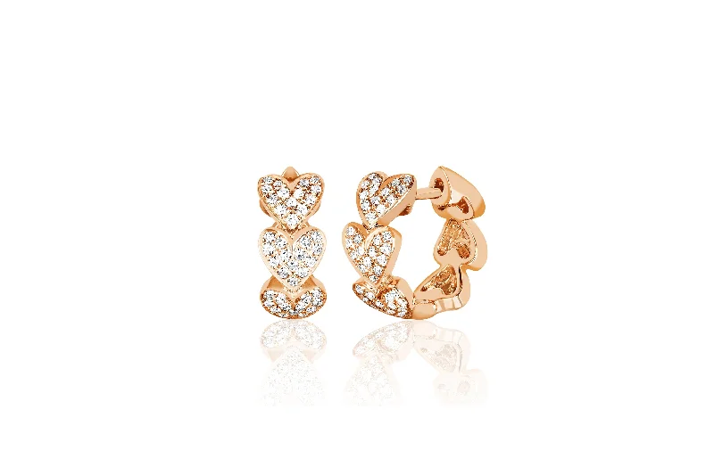 hoop earrings for women -Diamond Heart Huggie Earring