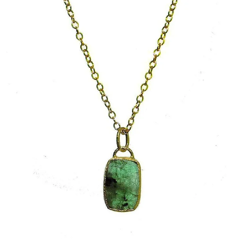 heart-shaped necklaces for women -Emerald Necklace 18k Gold