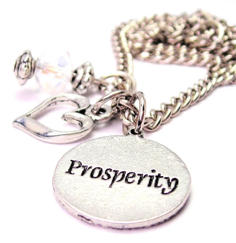 jewelry sets with necklaces -Prosperity Circle Heart And Crystal Necklace