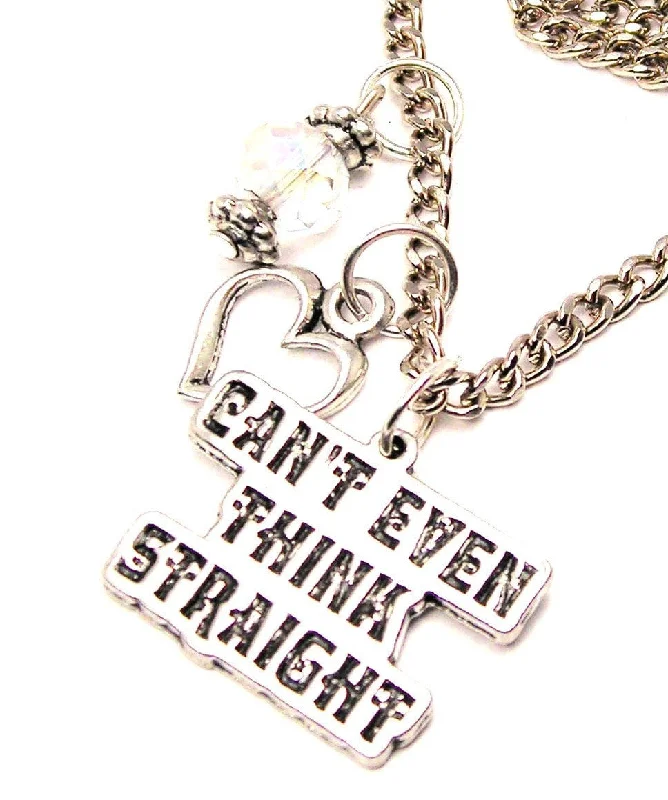 charm necklaces for women -Cant Even Think Straight Necklace with Small Heart