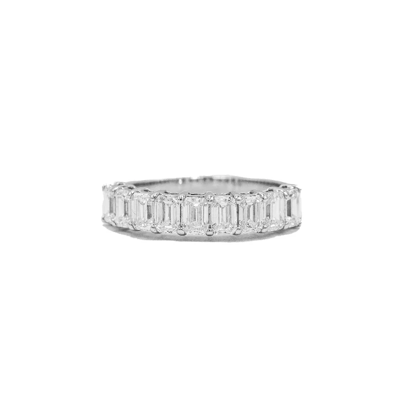 vintage wedding rings for women -14kw 1.80ctw Emerald-Cut Diamond Band