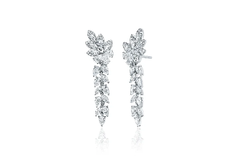 crystal stud earrings for women -Diamond Pretty Lady Drop Earring