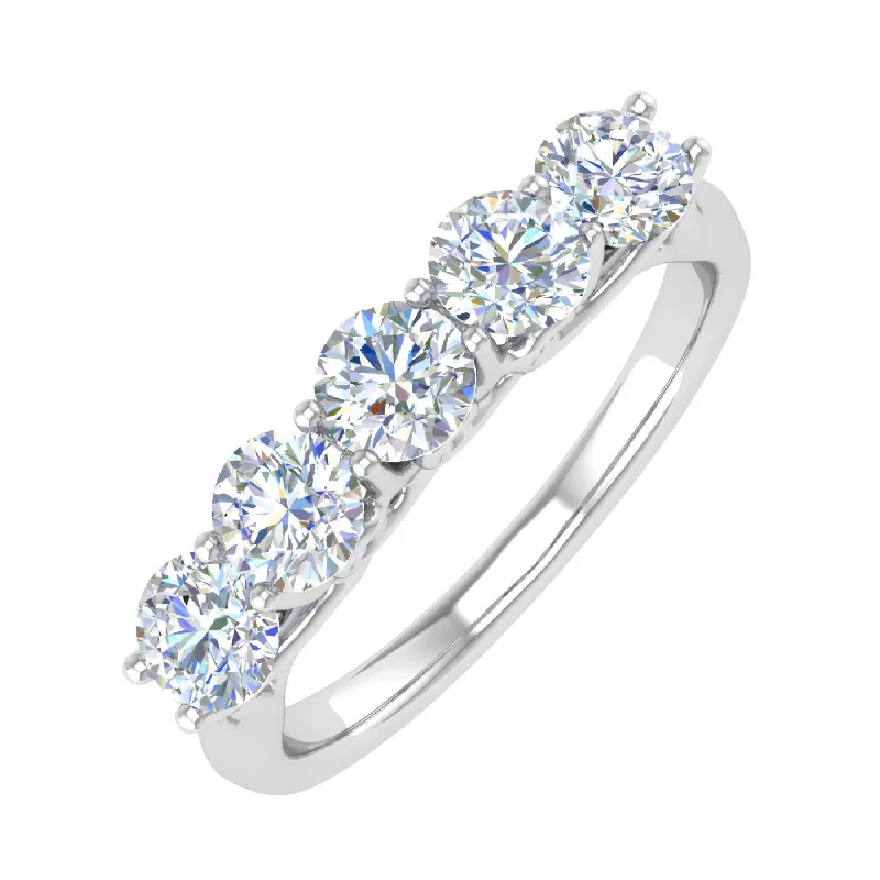 unique engagement rings for women -1 Carat (ctw) 5-Stone Diamond Wedding Band Ring in Gold