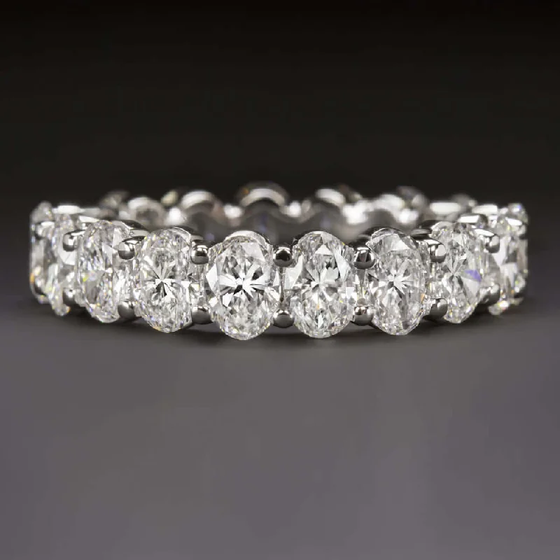 vintage solitaire diamond rings -3.80ct OVAL SHAPE LAB CREATED DIAMOND WEDDING BAND ETERNITY RING STACKING 3.5ct