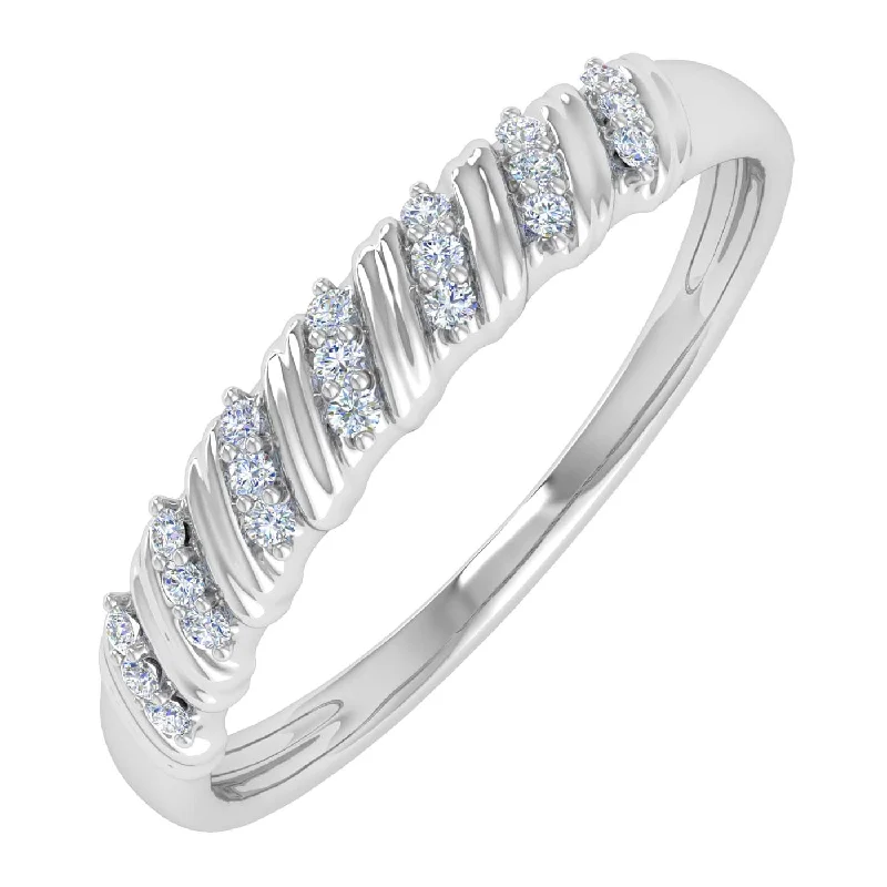 infinity rings for women -1/10 Carat Diamond Wedding Band Ring in Gold