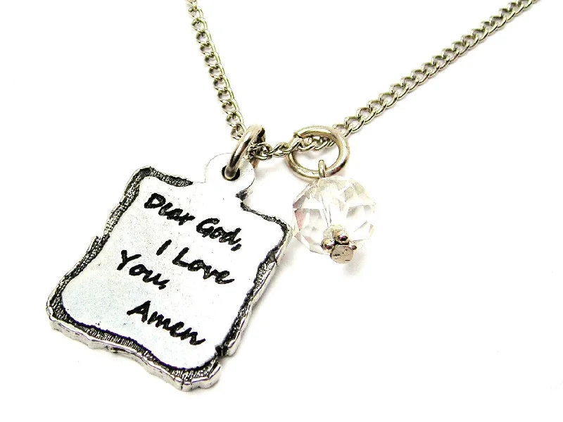 thick chain necklaces for women -Dear God, I Love You, Amen Necklace