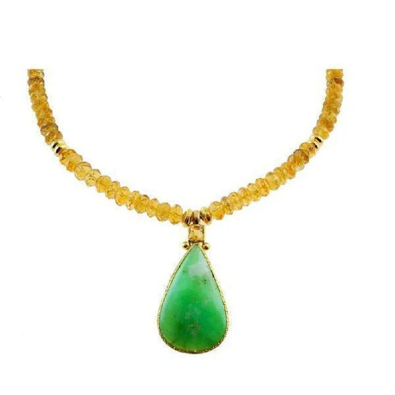 pearl necklaces for women -Citrine and Chrysoprase Necklace