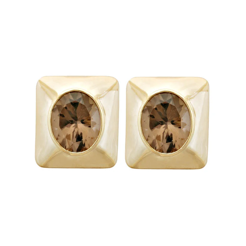 unique stud earrings for women -Earrings-Smokey Quartz