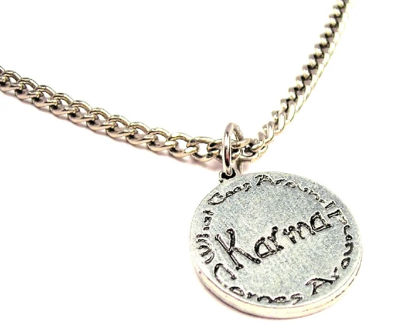 birthstone necklaces for women -Karma What Goes Around Comes Around Single Charm Necklace