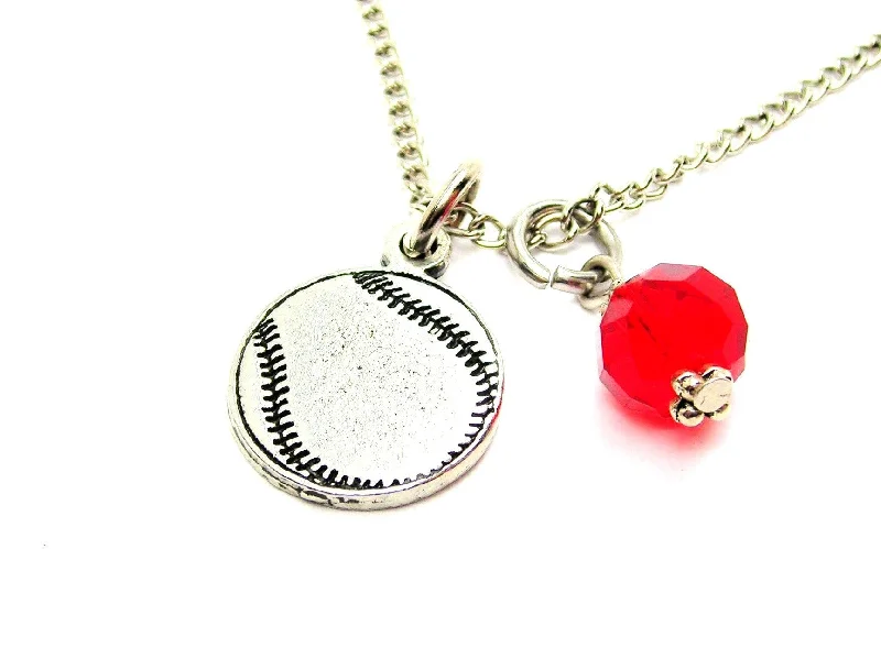 bohemian necklaces for women -Baseball Softball Single Charm Necklace