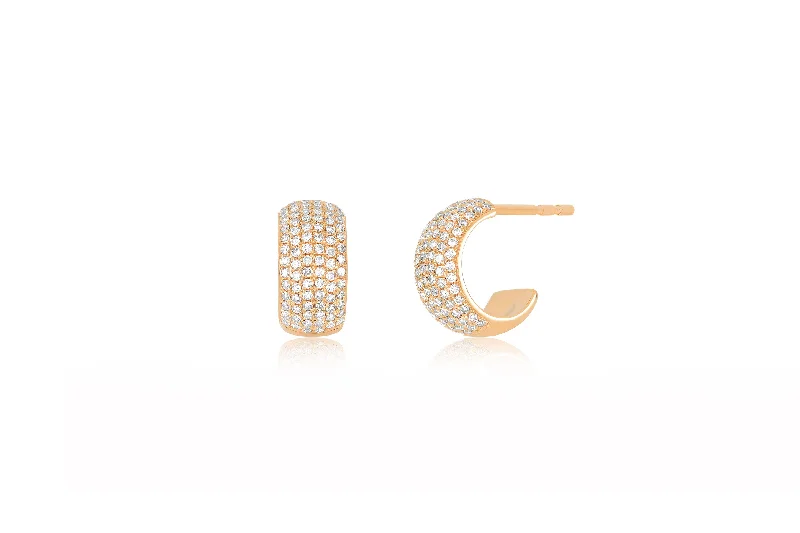 zirconia earrings for women -Pavé Diamond Bubble Huggie Earring