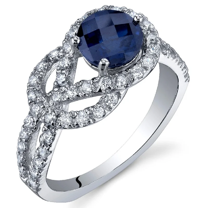 vintage solitaire diamond rings -Sterling Silver 1.25 ct Created Sapphire Birthstone Ring