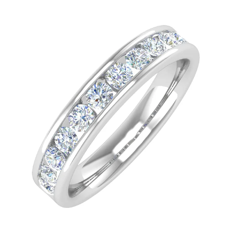 stackable rings for women -0.60 Carat Channel Set Diamond Wedding Band Ring in Gold