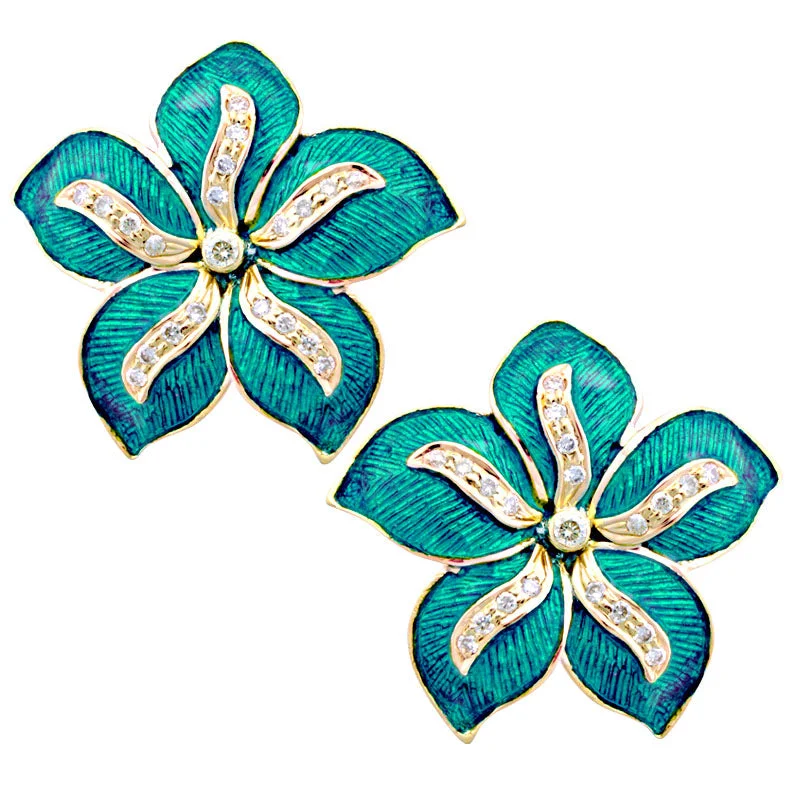 crystal earrings for women -Earrings-Diamond (Enamel)