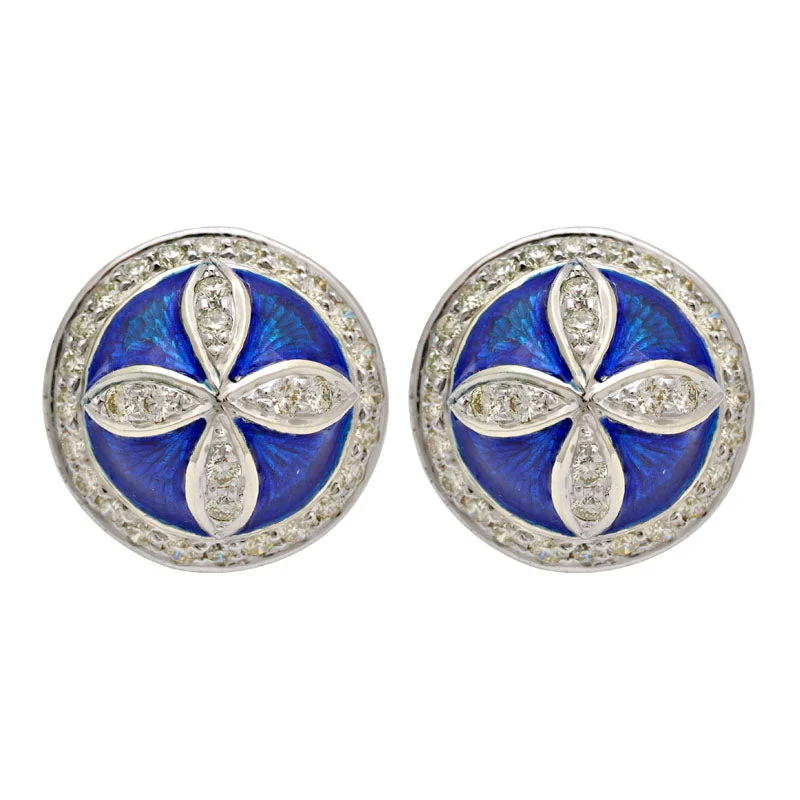 handmade earrings for women -Earrings-Diamond (Enamel)