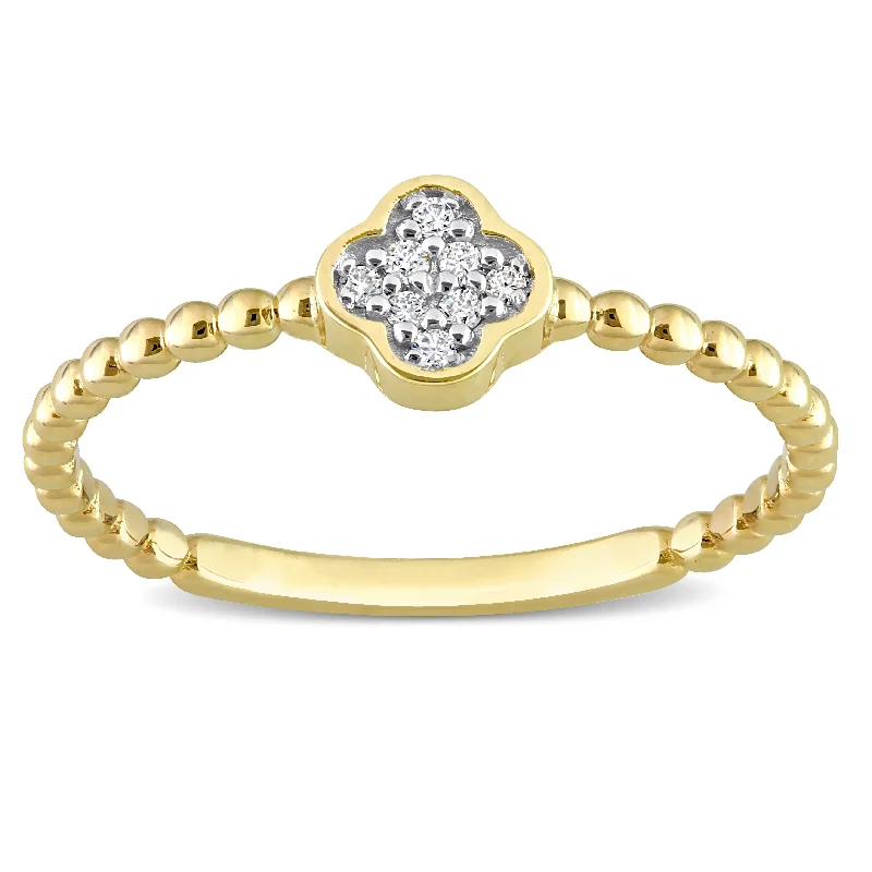 sapphire rings for women -Miadora Diamond Accent Cluster Ring in 14k Yellow Gold