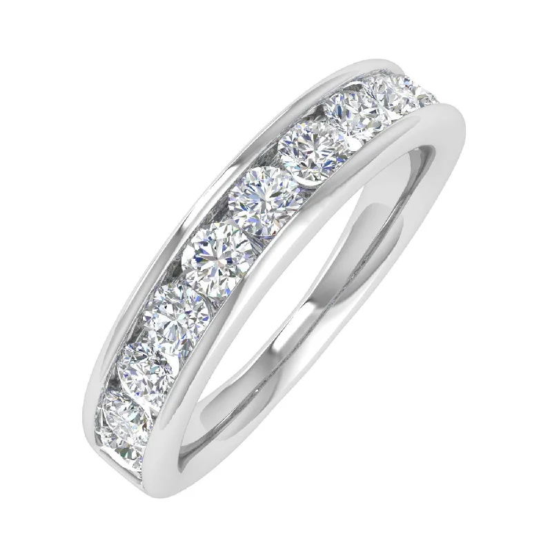 unique rings for women -1 Carat Channel Set Diamond Wedding Band Ring in Gold