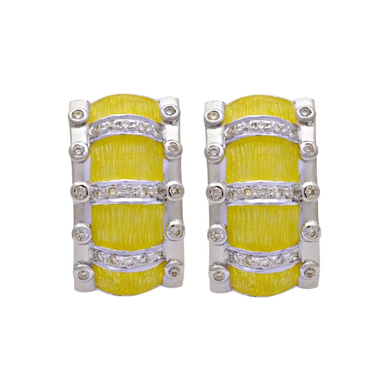 statement earrings for women -Earrings-Diamond (Enamel)