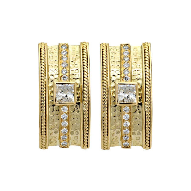 modern earrings for women -Earrings-Diamond