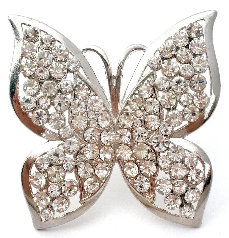 Vintage Butterfly Rhinestone Brooch Pin