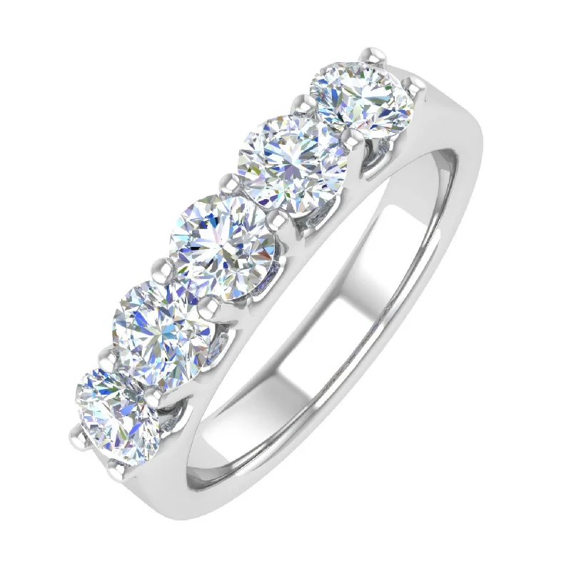 sapphire engagement rings -1 Carat (ctw) 5-Stone Diamond Wedding Band Ring in Gold - IGI Certified