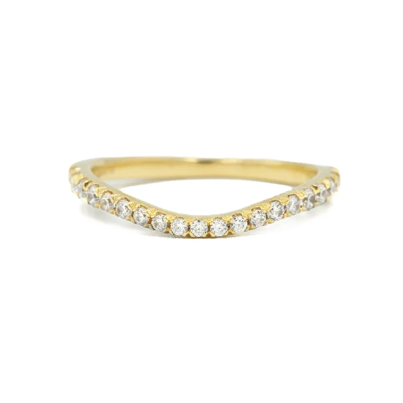 double band rings for women -14ky Curve Diamond Band