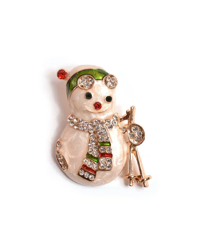 Snowman Brooch