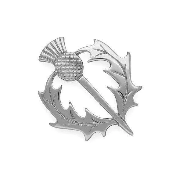 Sterling Silver or 9ct Gold Thistle Brooch - B38  ORT