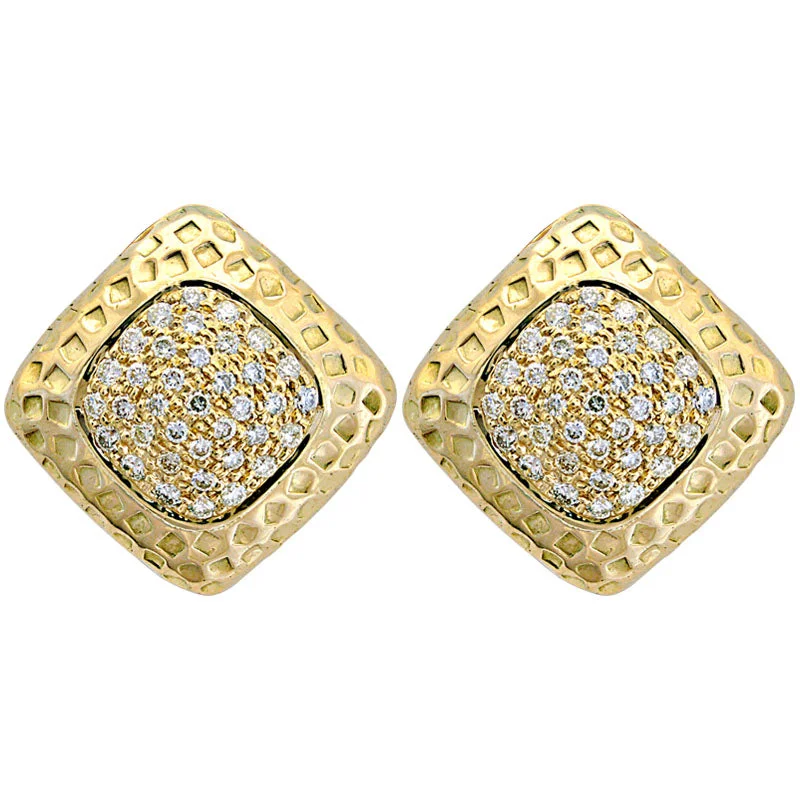 chic gold earrings for women -Earrings-Diamond