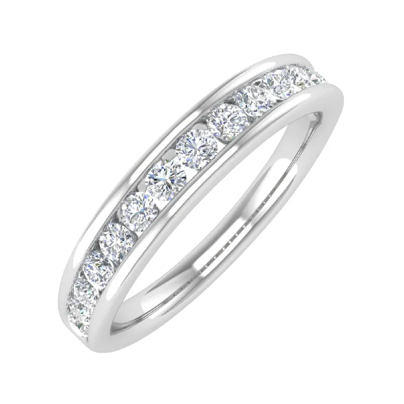 wedding set rings for women -1/2 Carat Channel Set Diamond Wedding Band Ring in Gold