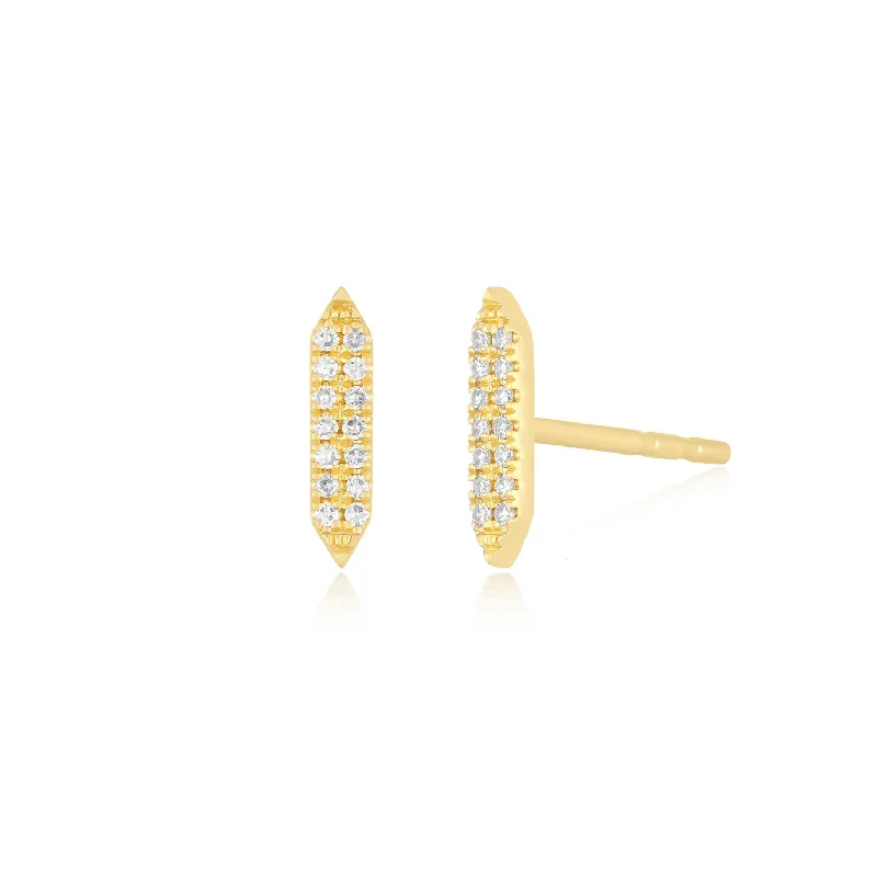 custom engraved earrings -Pavé Diamond "On Point" Stud Earring