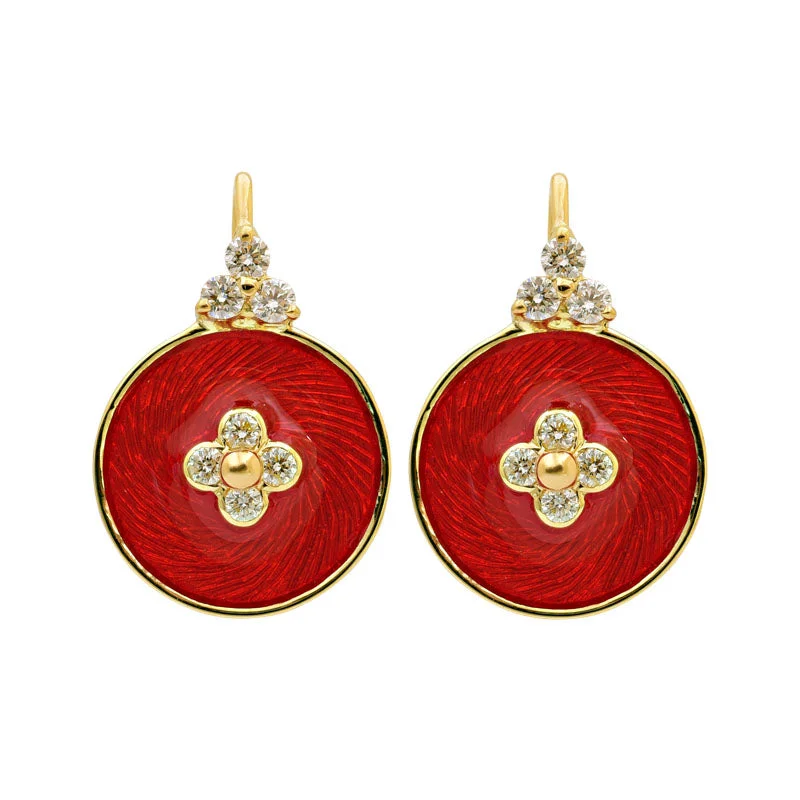 cluster earrings for women -Earrings-Diamond (Enamel)