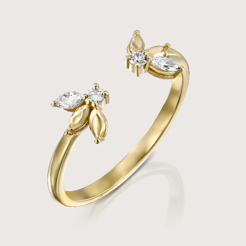 diamond wedding rings for women -Jeanne Bécu Open Gold Ring Gold