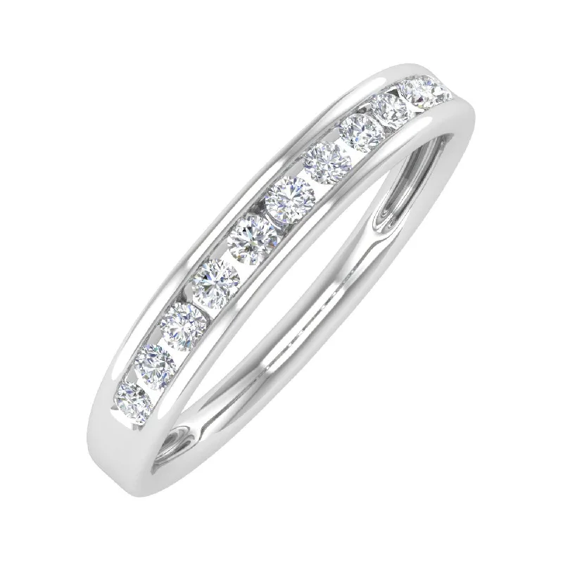 vintage solitaire diamond rings -0.23 Carat Channel Set Diamond Wedding Band Ring in Gold