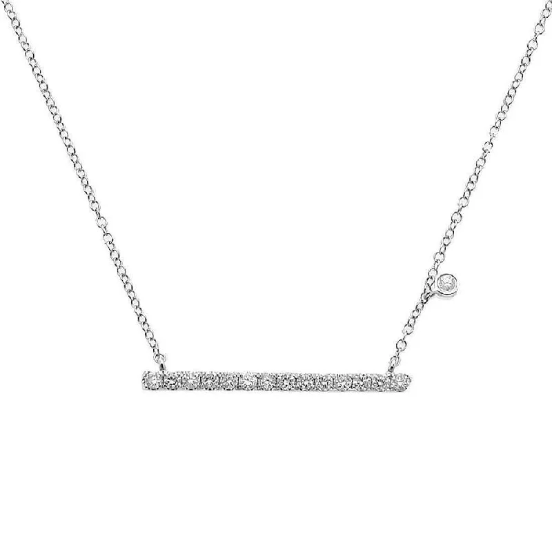 delicate necklaces for women -Diamond Bar Necklace