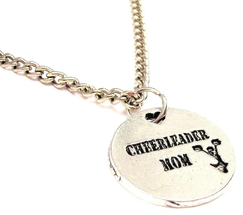 floral necklaces for women -Cheerleader Mom Single Charm Necklace