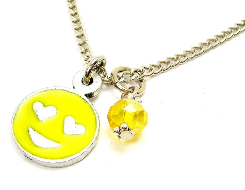 luxury wedding necklaces for women -Hand Painted Love Emoji Necklace