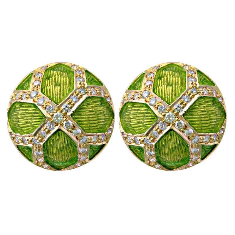 chunky earrings for women -Earrings-Diamond (Enamel)