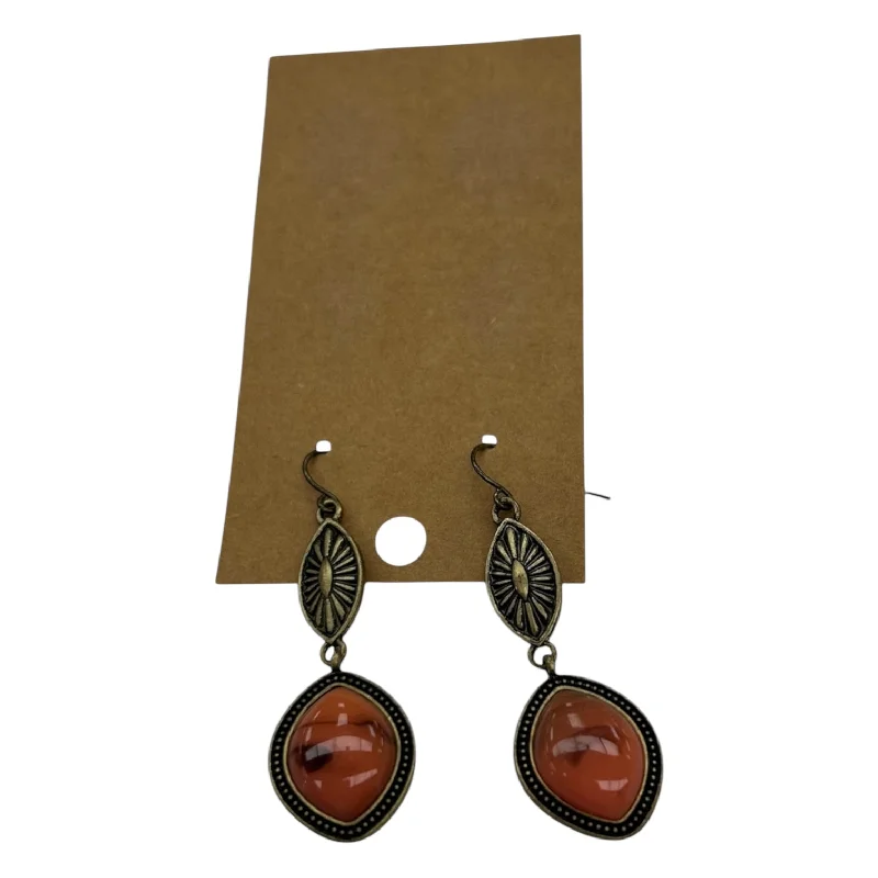 personalized earrings for women -Earrings Dangle/Drop By Clothes Mentor In Orange