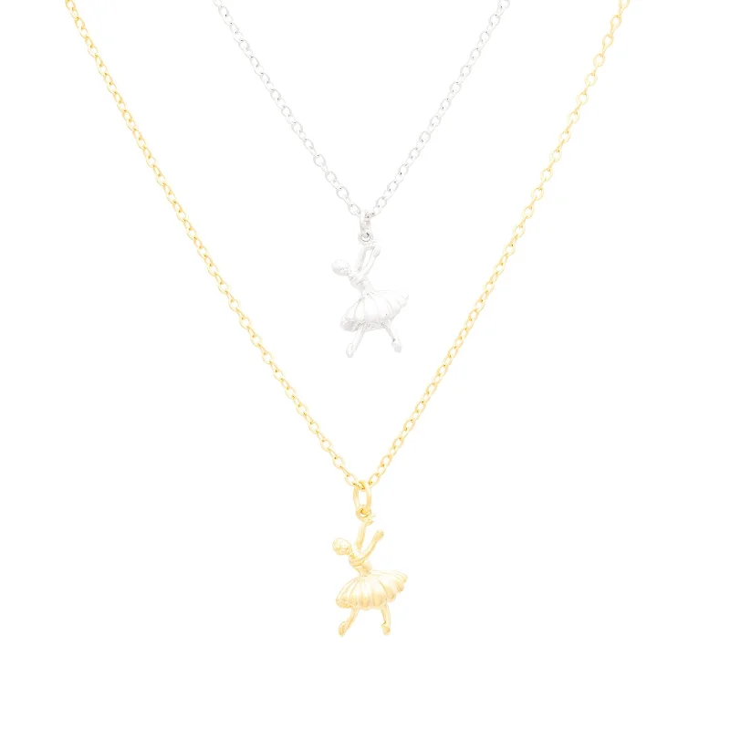 minimalist necklaces for women -Ballerina Charm Dainty Necklace