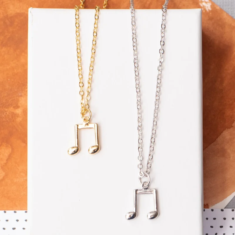 custom name necklaces for women -Music Medium Note Charm Necklace