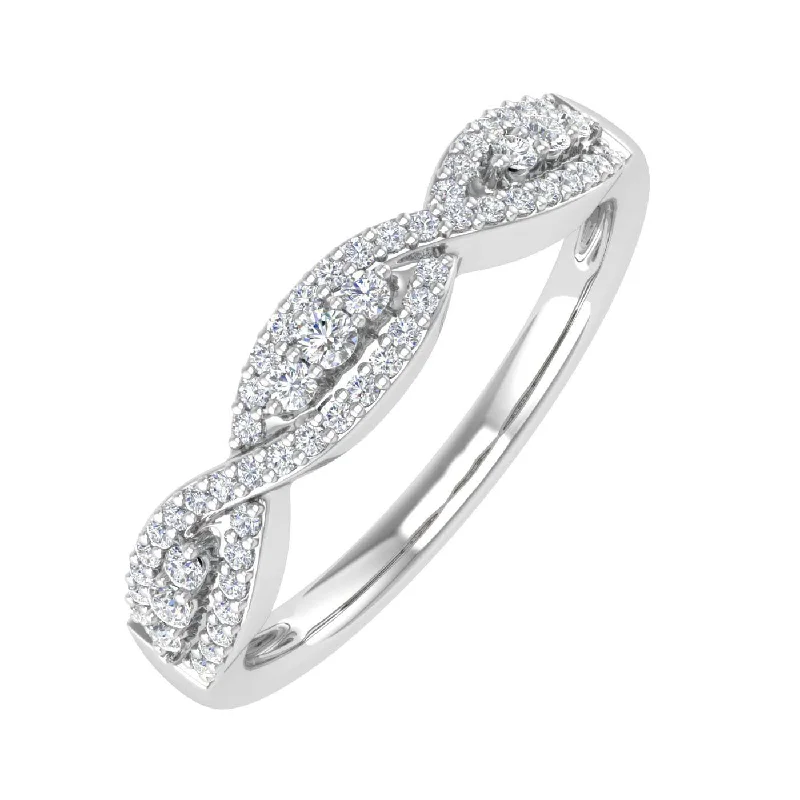 luxury diamond wedding rings -1/5 Carat Prong Set Diamond Twisted Wedding Band Ring in Gold