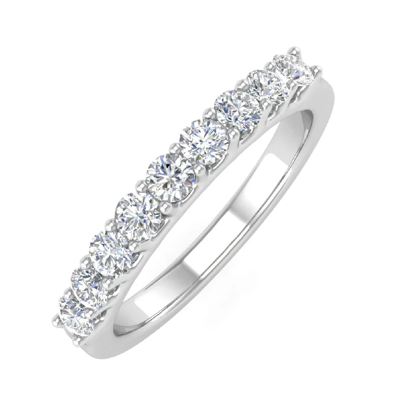 thin engagement rings -1/2 Carat Round Diamond Wedding Band Ring in Gold