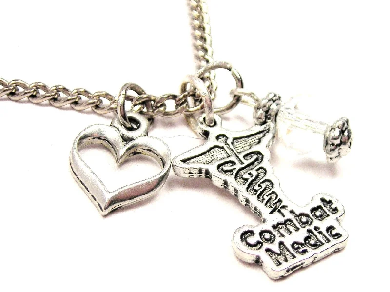 adjustable necklaces for women -Combat Medic Necklace with Small Heart