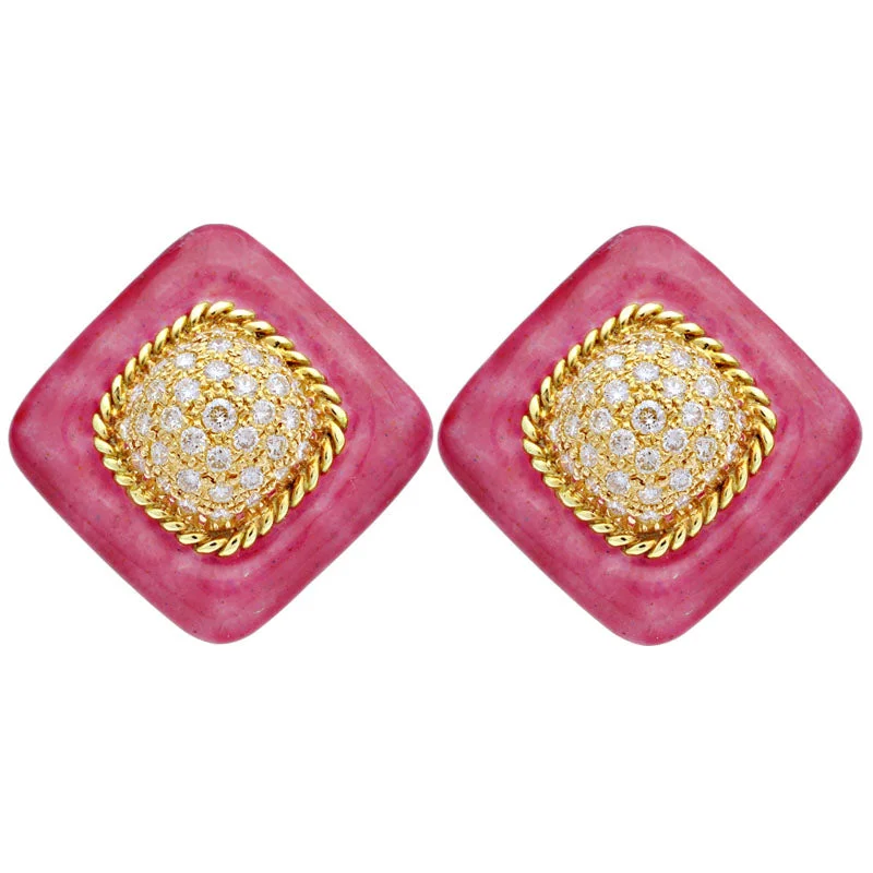 elegant earrings for women -Earrings-Diamond (Enamel)