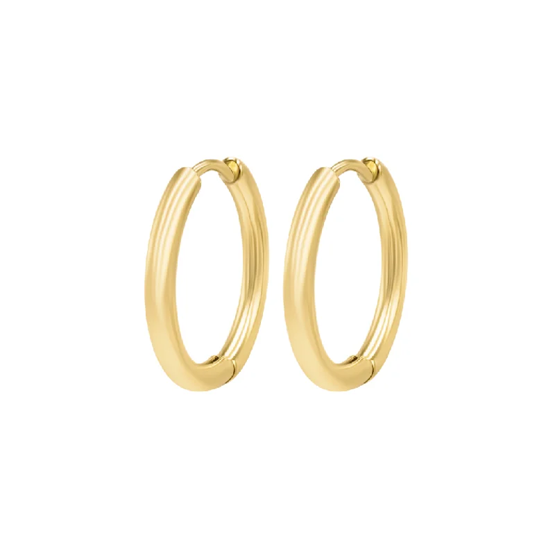 unique earrings for women -Bespoke Earring Hoop Pair 2.5mm x 16mm - Gold