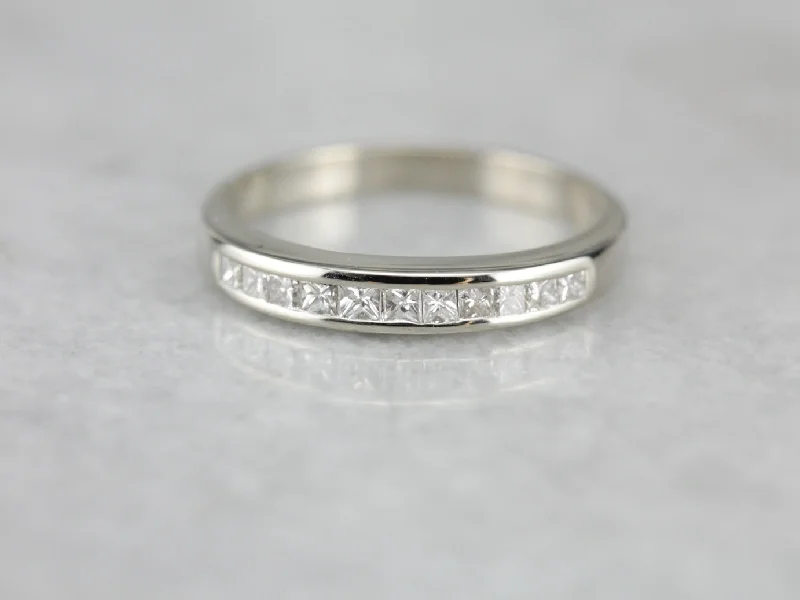 wedding rings with gemstones -Channel Set Diamond Wedding Band