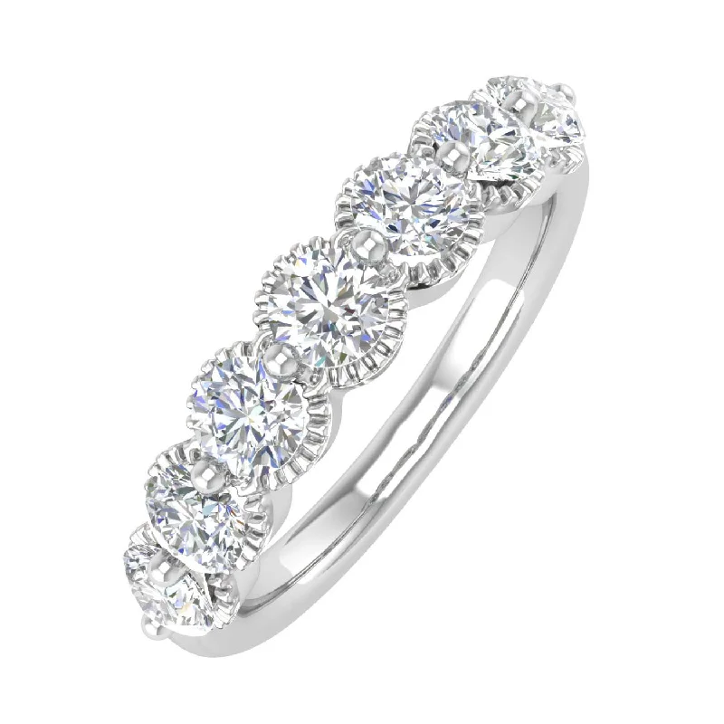 engagement rings for brides -1 Carat 7-Stone Diamond Wedding Band Ring in Gold