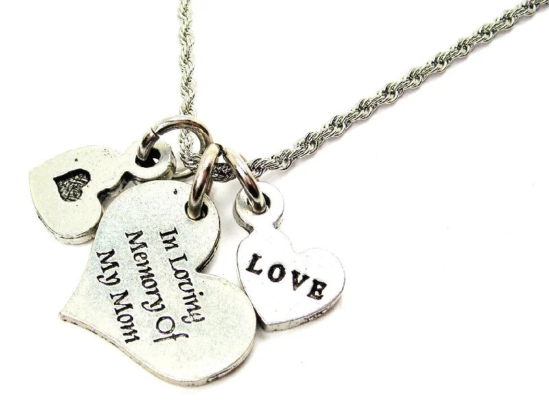 pearl necklaces for women -In Loving Memory Of My Mom Stainless Steel Rope Chain Necklace