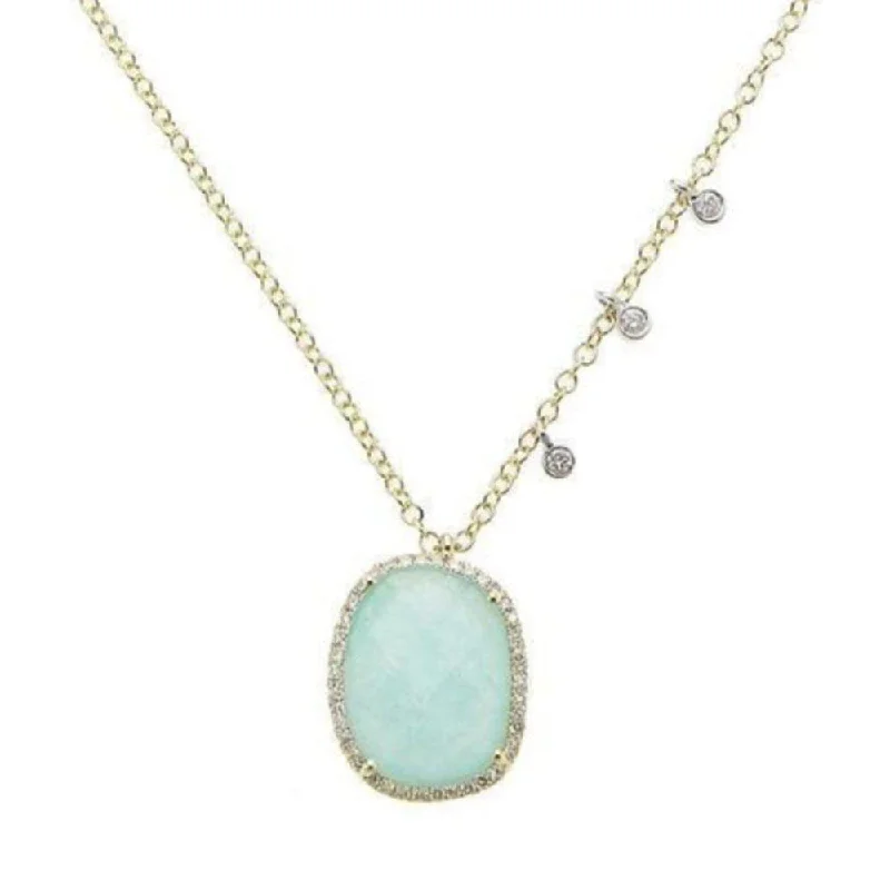 sterling silver necklaces for women -Square Amazonite Necklace